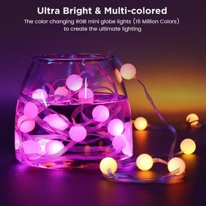 Guirlandes lumineuses de Noël pour l'extérieur, étanches, décoratives, RGB+IC 5V USB, LED, boules d'ananas - Product Image 3