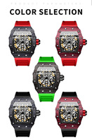 Montres mécaniques de luxe pour hommes, résistantes à l'eau, mouvement automatique, boîtier de 42mm, verre enduit, bracelet en Silicone, montre lumineuse