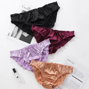 Cheap Women Underwear Soft Silk Satin Silk Panties Lingerie Lace