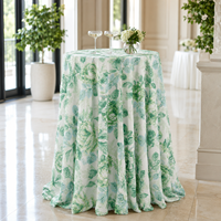 Nappe rectangulaire en polyester à motif floral personnalisé, prix d'usine, vente en gros, pour mariages, événements et location de fêtes