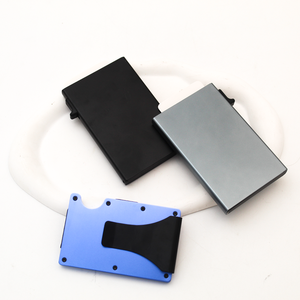 कस्टमाइज्ड लोगो मेटल रफिड वॉलेट एंटी-चोरी क्रेडिट बैंक कार्ड क्लिप केस मेटल स्वचालित पॉप-अप कार्ड क्लिप - Product Image 3