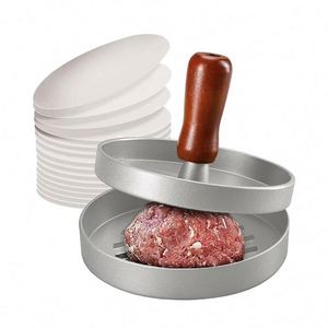 Prensa para Hamburguesas y Molde para Empanadas de Carne, de Aluminio Sostenible con Mango de Madera, Utensilio de Cocina - Product Image 5