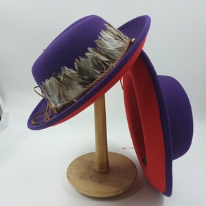 Cappelli Fedora Bicolore <span class=keywords><strong>di</strong></span> Alta Qualità per Uomo, Nuovi Modelli Autunno-Inverno, per Feste ed Eventi Eleganti - Product Image 4