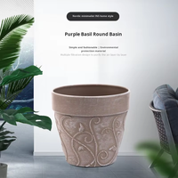 Pasokan Pabrik Plastik PP Warna Dapat Disesuaikan  Tampilan Keramik  Pot Seri Perilla Desain Minimalis untuk Bunga Laris Manis