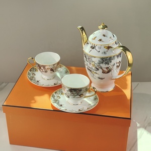 Juego de café y té de porcelana de la serie Equator Jungle, kit de tazas minimalista de cerámica occidental de hueso de porcelana. - Product Image 2