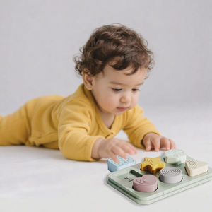 Puzzles en silicone 3D colorés sans BPA, puzzles éducatifs à chevilles pour bébés et tout-petits, <span class=keywords><strong>jeux</strong></span> préscolaires doux - Product Image 1