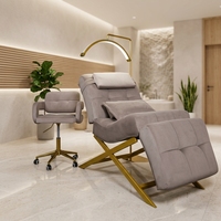 Chaise de salon pliante Modern S pour soins de beauté sourcils cils lèvres dodues massages pour spa hôtels et écoles en cuir