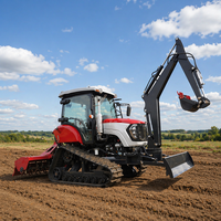 Traktor Crawler Pertanian Baru 100 Unit 4x4 4wd Tenaga Penuh Kemudi 360 Derajat di Tempat (In-situ) Multi-terrain Mini Traktor untuk Pertanian
