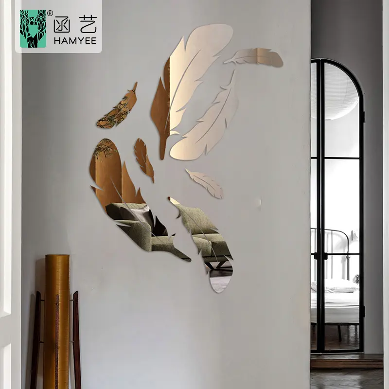 new 3d effect mirror design wallpaper large decoration wall decal room wall stickers mirror