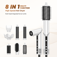 8 en 1 brosse à air chaud Styler sèche-cheveux ensemble 1400W professionnel ionique haute vitesse outil de coiffure multifonctionnel