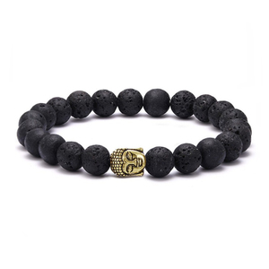 Aliexpress <span class=keywords><strong>venta</strong></span> espiritual Buda <span class=keywords><strong>de</strong></span> oro <span class=keywords><strong>cabeza</strong></span> <span class=keywords><strong>de</strong></span> <span class=keywords><strong>Lava</strong></span> pulsera <span class=keywords><strong>de</strong></span> cuentas <span class=keywords><strong>de</strong></span> piedra - Product Image 1