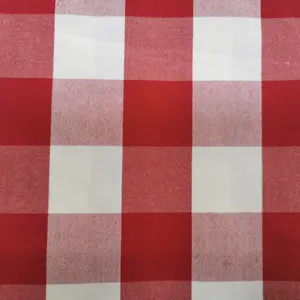 Factory Direct 16s 21s Custom Cotton Rayon Fabric Yarn Dyed Red Check Plaid Flannel Woven Fabrics For Clothing