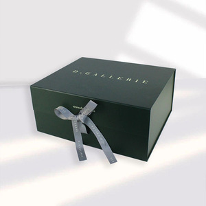 Custom Size Magnetic Folding Luxury Black Gift <b>Paper</b> Box Custom Logo Collapsible Packaging Magnetic <b>Boxes</b> With Ribbon Multicolor - Product Image 2