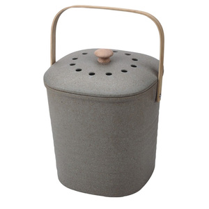 Compost Bin Kitchen Accessories Dustbin Bamboo Fiber Trash Can Outdoor Garden Composting Kitchen Waste Compost Bin