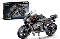 Blocs de construction de modèle de moto, jouets éducatifs STEM, jouet d'assemblage, puzzle en plastique, cadeau d'entraînement parfait pour garçon