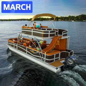 Party Ponton Boot zum Verkauf New Kin ocean Wasser taxi Passagier Party Aluminium 200 PS-250 PS mit Elektromotor