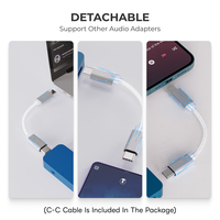 Adaptateur casque USB-C portable HiFi DAC double CS43198, SNR élevé, faible distorsion, prise en charge de l'égaliseur via application, PCM 32 bits/768 kHz, DSD amélioré