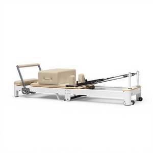<span class=keywords><strong>Reformer</strong></span> Pilates Portable Pliable en Acier pour Usage Domestique, Équipement de Yoga et d'Entraînement de l'Équilibre, Lit de Pilates Blanc - Product Image 1