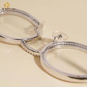 Lunettes de soleil Moissanite ovales à monture intégrale en argent 925, style Hip Hop unisexe pour adulte, verres transparents, bijoux raffinés - Product Image 1