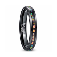 Blauer und schwarzer Wolfram karbid ring Schwarz gebürsteter Blank Center Herren ring Modeschmuck