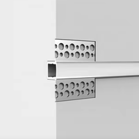 Profilé LED pour plaque de plâtre de 10 mm de largeur avec diffuseur de lumière, embouts, dissipation de chaleur, canal en aluminium encastré pour bande LED 3M