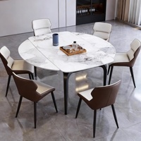 Table à manger extensible de luxe nordique moderne avec design miroir pour la maison et l'hôtellerie