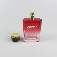 Bouteille d'emballage cosmétique Rectangle plat 100ml bouteille en verre de parfum de parfum clair vide