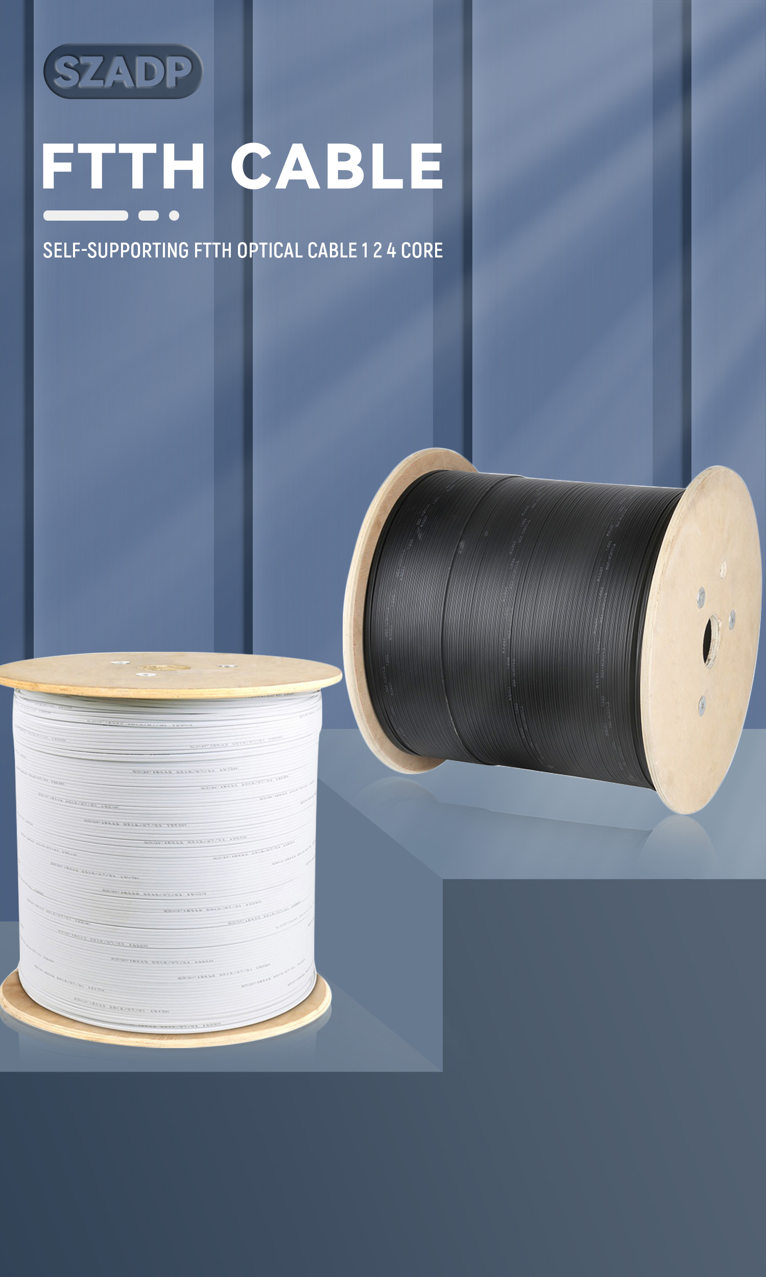 2/4/6/8/12 Cores Indoor FTTH Fiber Optic Cable For Horizontal And Vertical Cabling