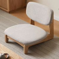 Petite chaise de thé Tatami en bois massif coussin lavable amovible tabouret de loisirs en chêne de qualité pour meubles d'hôtel en plein air salon