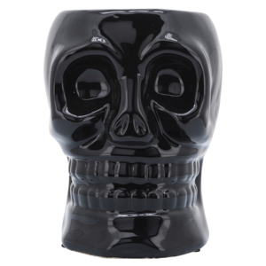 Vaso a forma di teschio in ceramica, finitura nera lucida, per decorare la casa, soggiorno, camera da letto, ufficio - Product Image 1