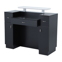 Meuble Kangmei, bureau de réception professionnel de luxe moderne noir pour salon de beauté, de manucure et de coiffure