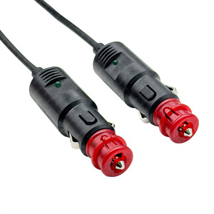 Cable de alimentación CC de 10A con enchufe rojo de 12-24V, cable de extensión para encendedor de coche con extremo desforrado para uso en vehículos - Product Image 3