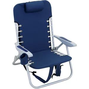 4 위치 조절 reclining 휴대용 접는 비치 의자