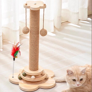 Bán buôn bền dọc rắn gỗ bàn xoay mèo đồ chơi sisal gãi bài cho tự giải trí Mèo mèo Cây cào - Product Image 3