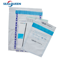 Sac de sécurité inviolable personnalisé, auto-adhésif, étanche, avec suivi par code-barres, numérotation séquentielle, en matériau LDPE, emballage plastique
