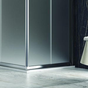 Kamalu KF1000 130x80 cm, mampara de ducha de esquina sin marco con bandeja rectangular de vidrio transparente, resistente al agua para Baño - Product Image 5