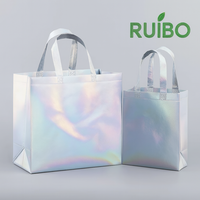 Sac à provisions non tissé personnalisé de haute qualité sac fourre-tout laser bon marché avec longue poignée pour un usage quotidien pour le stockage de vêtements