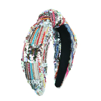 Accessoires pour cheveux personnalisés avec des paillettes arc-en-ciel, bandeau noué avec des paillettes pour femmes, pour les fêtes