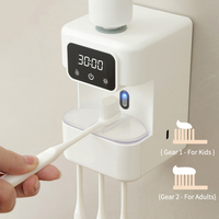 Stérilisateur UV mural pour brosses à dents avec affichage numérique, support automatique pour brosses à dents, organisateur de salle de bain