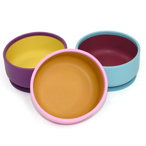 Bol à ventouse pour bébé en silicone de qualité alimentaire 100%, sans BPA, vaisselle pour enfants en bas âge, ensemble cadeau pour repas, bol pour nourrissons - Product Image 1