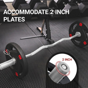 Barra de Pesas Curva de Acero Antideslizante, Resistente y Portátil para Levantamiento de Pesas, Ejercicios de Bíceps y Tríceps, Equipo de Gimnasio - Product Image 4
