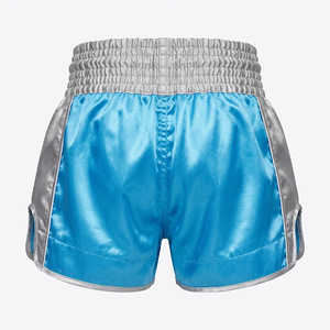 Shorts de boxe Muay Thai pour adultes de haute qualité, logo personnalisé sur le devant, 100% polyester, séchage rapide, respirant, shorts d'entraînement BJJ MMA - Product Image 2