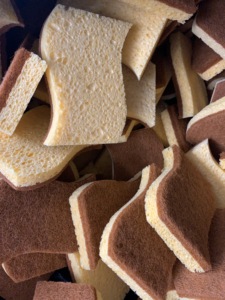 Hot bán thân thiện với môi phân hủy sinh học cellulose làm sạch miếng bọt biển bột gỗ bông bàn chải món ăn rửa nồi nhà bếp cellulose miếng bọt biển - Product Image 3