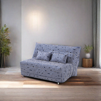 Canapé-lit pliable multifonctionnel de style moderne pour salon, gain de place, cadre en métal, lattes en bois, taille simple, montage facile