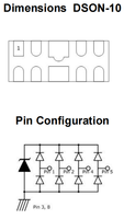 Diode TVS unidirectionnelle Leiditech SRV05-4 DFN2510P10 25V 5A 0.8pF 4 lignes pour l'électronique grand public et les équipements de communication
