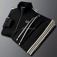 Vente en gros d'usine, costume de sport décontracté haut de gamme pour hommes, taille plus, veste haut de gamme, pantalon long, ensemble deux pièces pour hommes