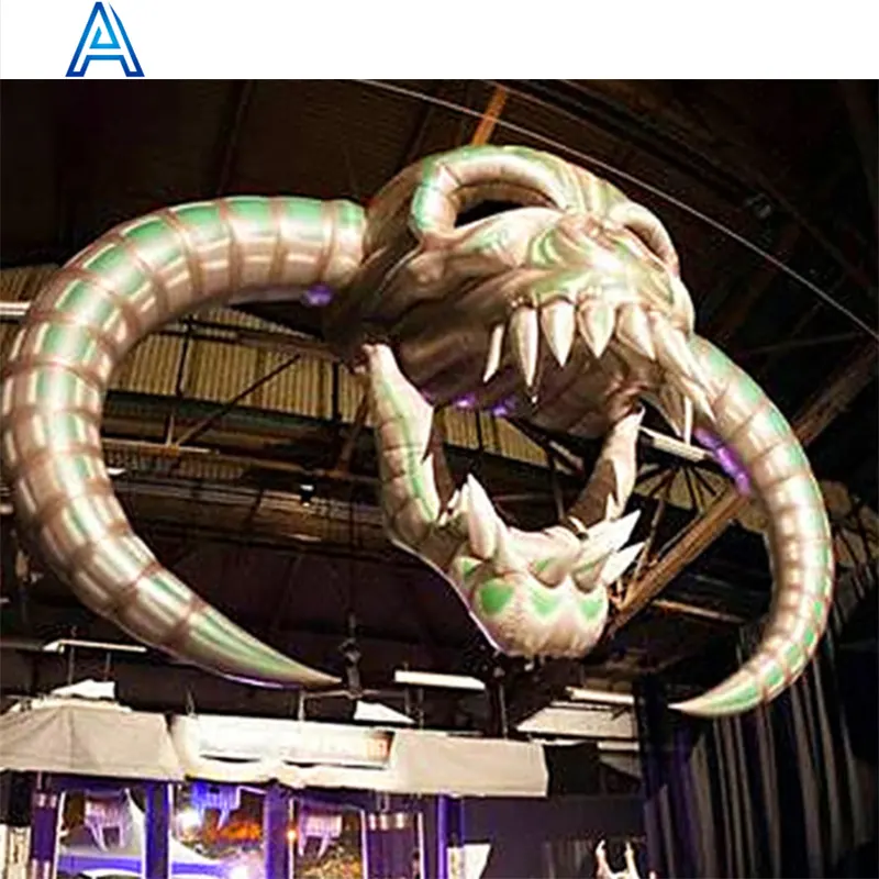 Gece pub bar kulübü parti aktivite sergi havaya uçurmak için büyük şişme boğa kafa canavar modeli LED ışık 3D karikatür modeli
