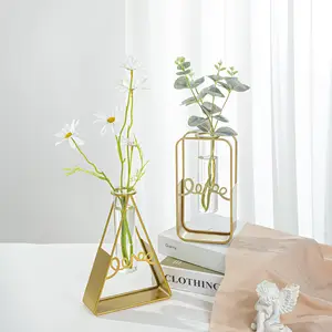 Golden Iron Decorative Vases 2023 New Wire Vases The Latest Popular Interior Decoration Vases In Europe And America