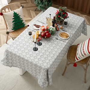 Collezione di natale nuova festa di lusso decorazione di nozze copertura della tavola filo oro poliestere tovaglia Jacquard - Product Image 5