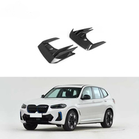 Ailerons avant en fibre de carbone sèche préimprégnée 3K sergé, finition noir poli, pour BMW IX3 G08I 2023 avec design CNC 3D
